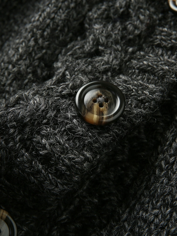 Heavy continuation of the Italian order for high-end men's autumn and winter thickened warm wool knitted cardigan sweater jacket