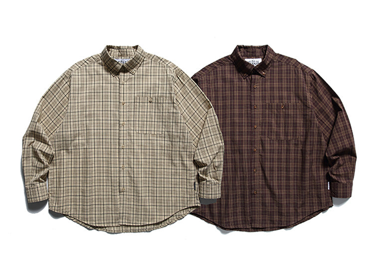 American Vintage Plaid Long Sleeve Shirt Men's Spring Loose Layering Versatile Lazy Unisex Shirt