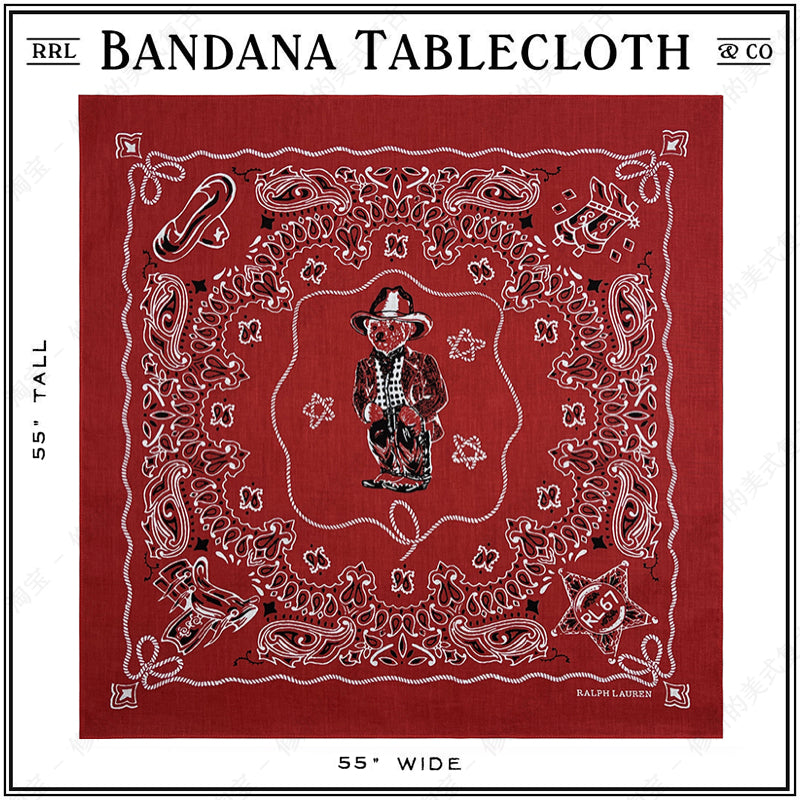 American Retro Silk Screen Scarf - Red Banana Print Design, 55cm/21.7in Lightweight Neckwear