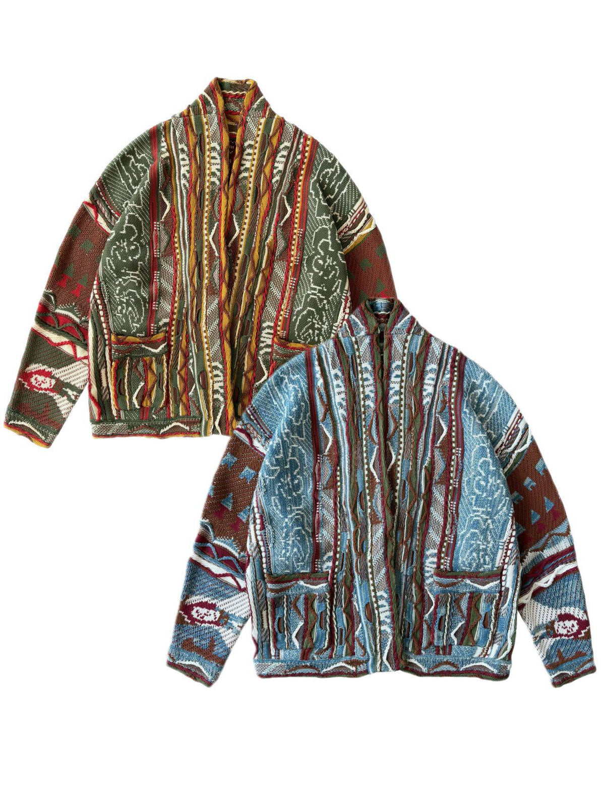 Cotton Jacquard Cardigan – Textured Open Front | Yamalin clothes | Vintage workwear outfit for men