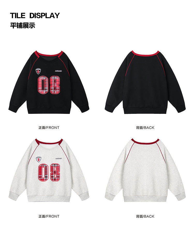 American fashion brand digital print hot girl V-neck one-shoulder sweatshirt women's spring and autumn athleisure top