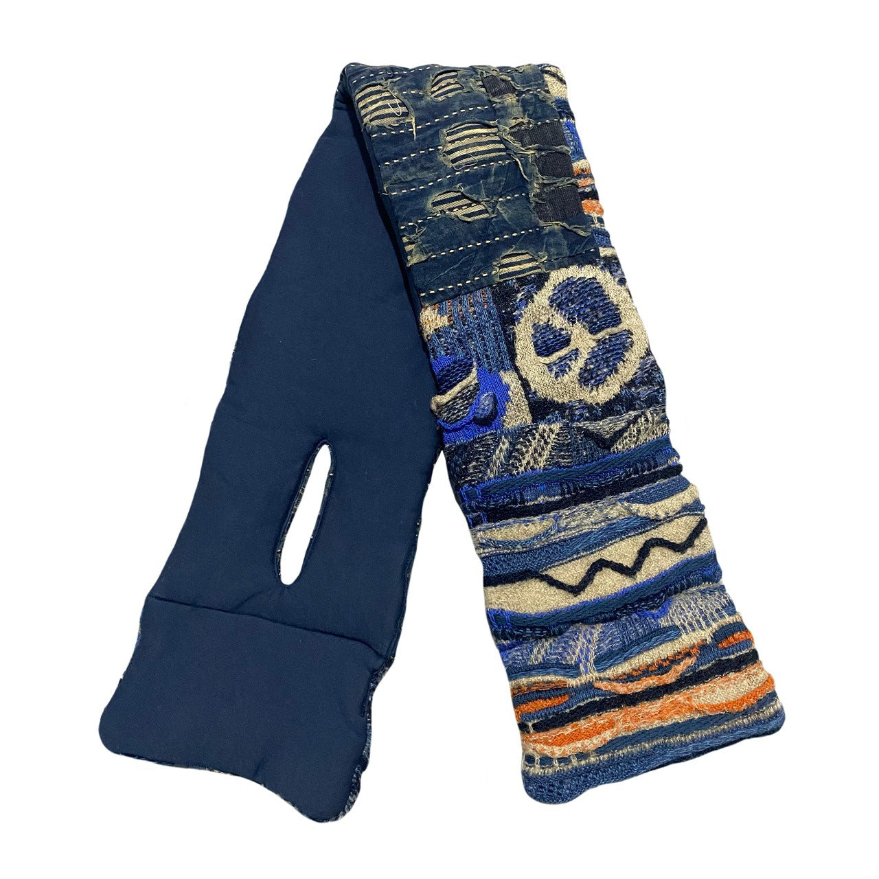 Vintage Hirata and Hiroshi anti-war jacquard patch patchwork scarf