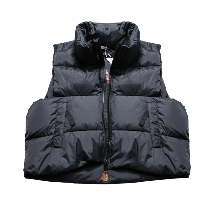 reversible printed multi-pocket couple down vest Yu Wenle in stock