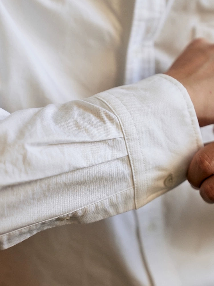 Button-Down Collar White Shirt OCBD Long Sleeve Ivy ivy Peak Lapel American Temperament Casual Versatile