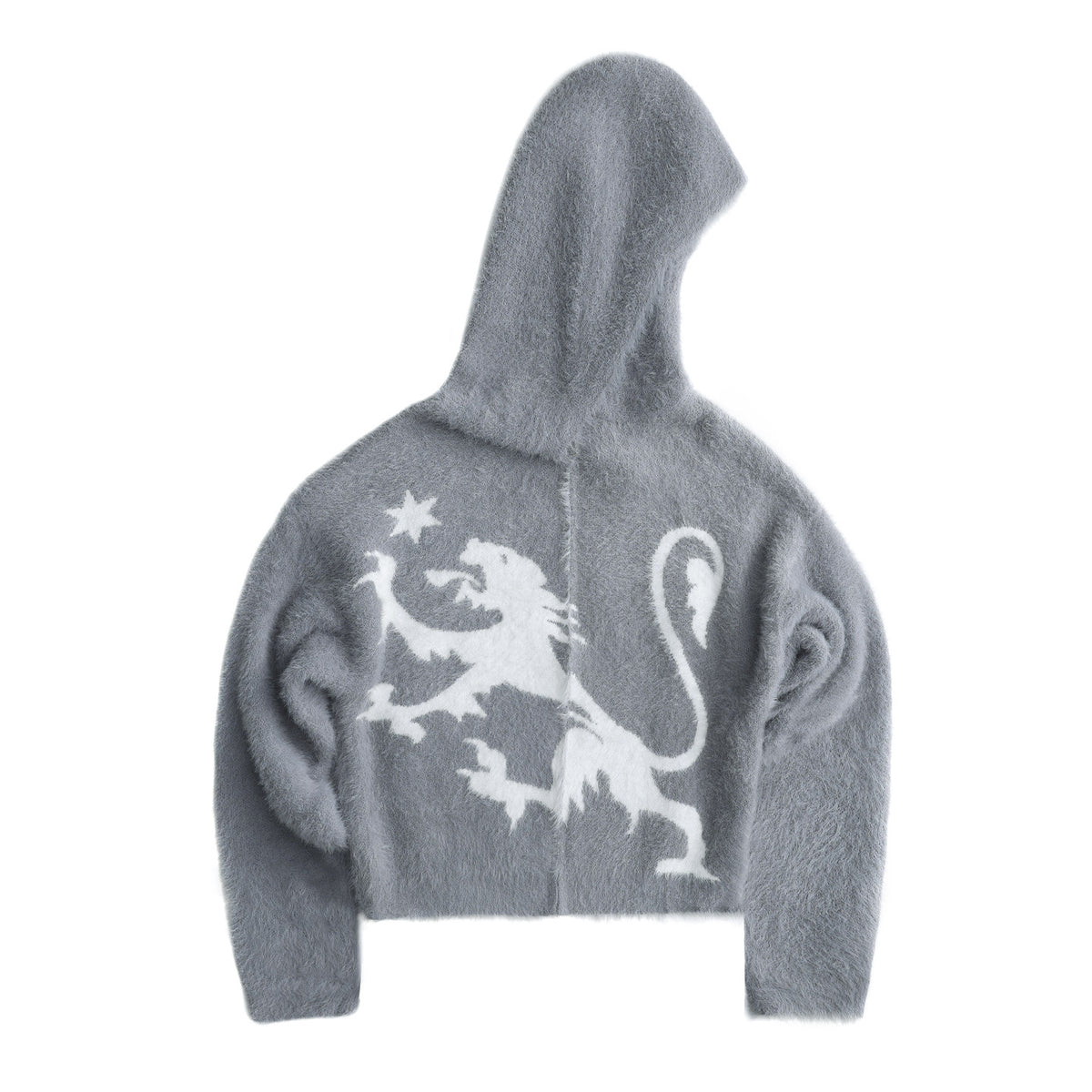 Mink Jacquard Knit Zip Hooded Cardigan – Soft Heavyweight Loose Unisex Spring Autumn | Yamalinclothes
