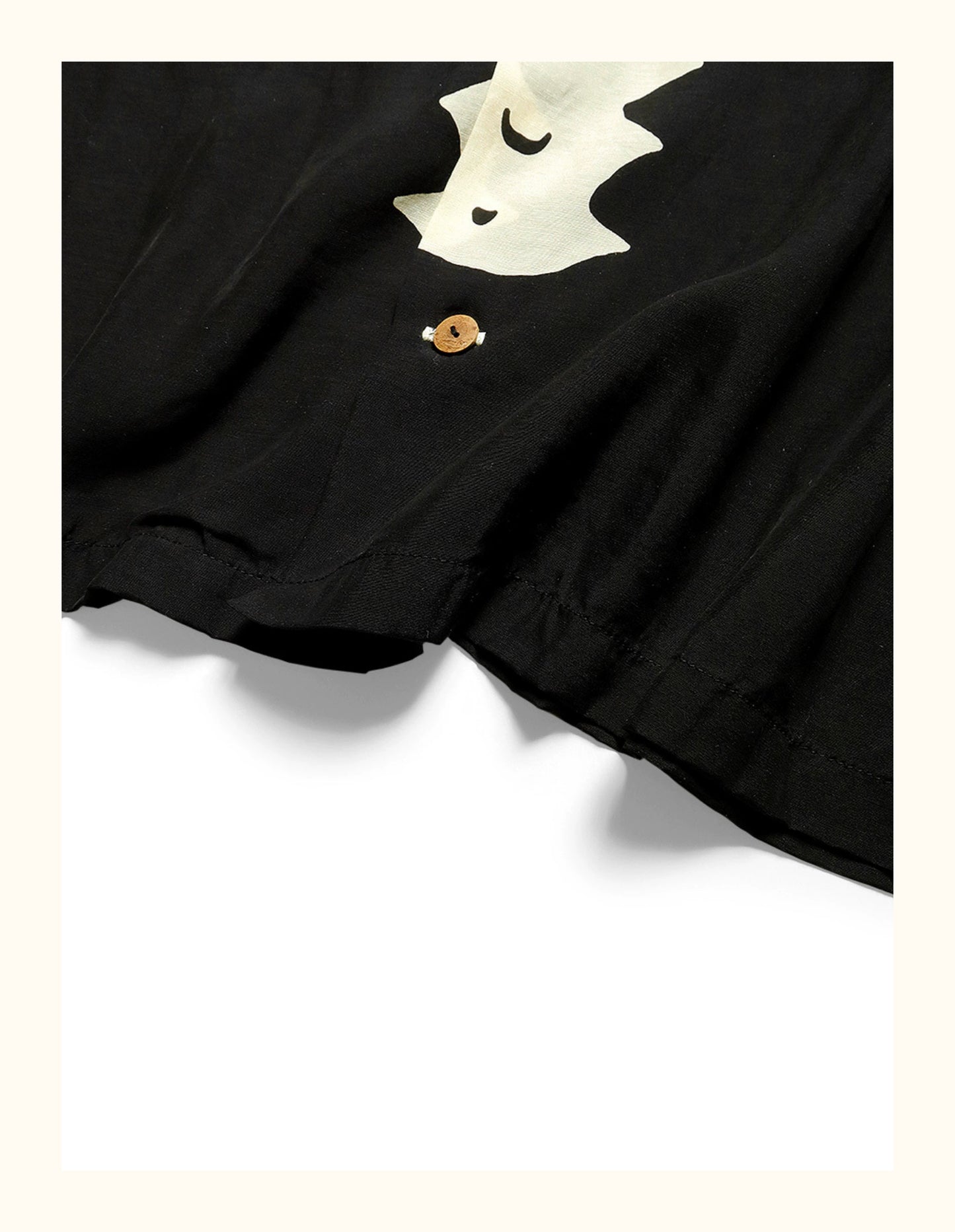 Japanese street casual bone print Cuban collar short sleeve shirt