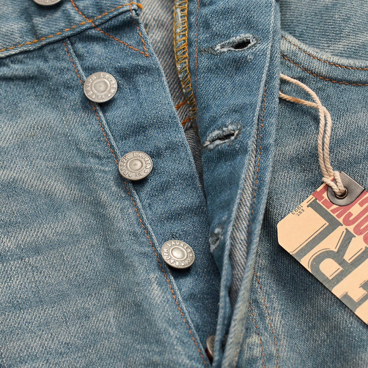 25SS Double R Japanese casual distressed vintage destruction embroidery reshuffled ripped straight-leg denim trousers