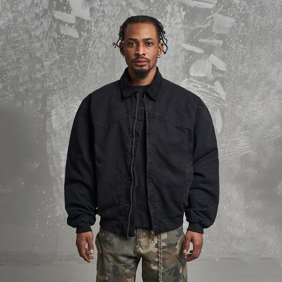 Detroit Cargo Denim Padded Winter Jacket – Retro Lapel Unisex | Yamalinclothes