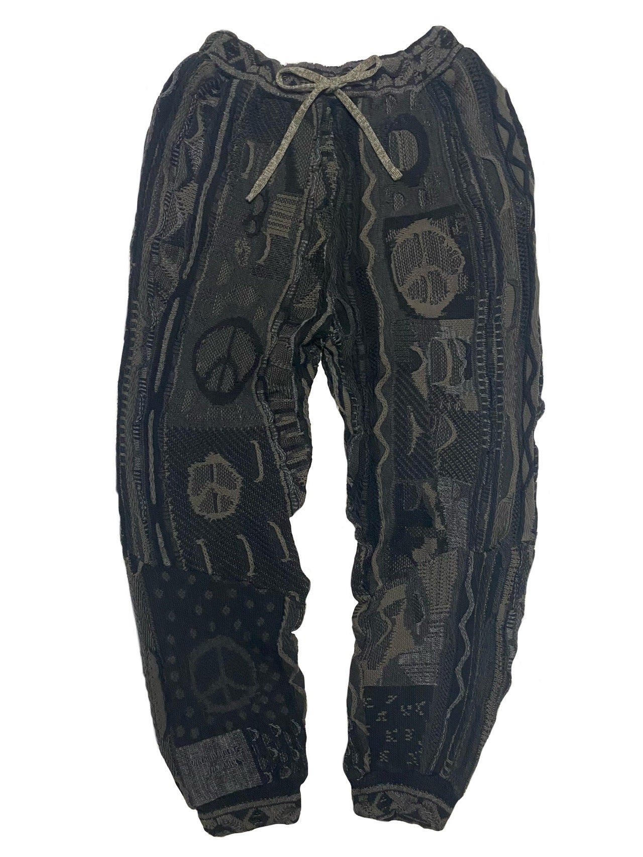 Vintage Hirata and macro knitted retro Japanese stitching hip-hop style anti-war knitted trousers tide