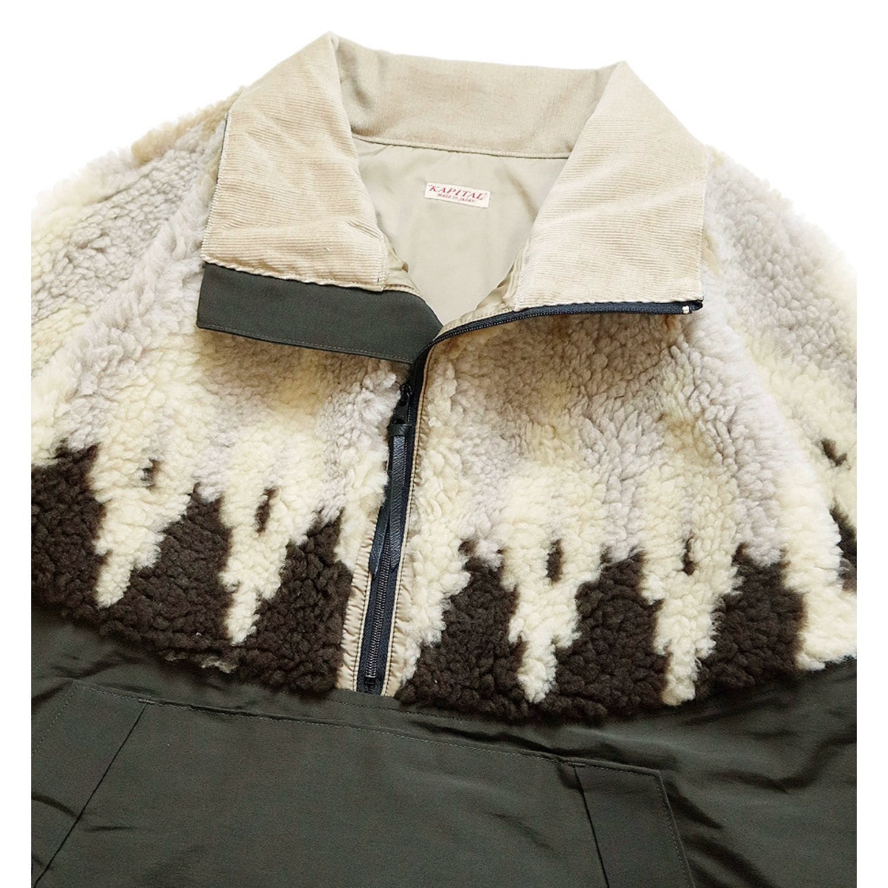 23AW Lambswool Printed Patchwork Half-Turtleneck Jacket