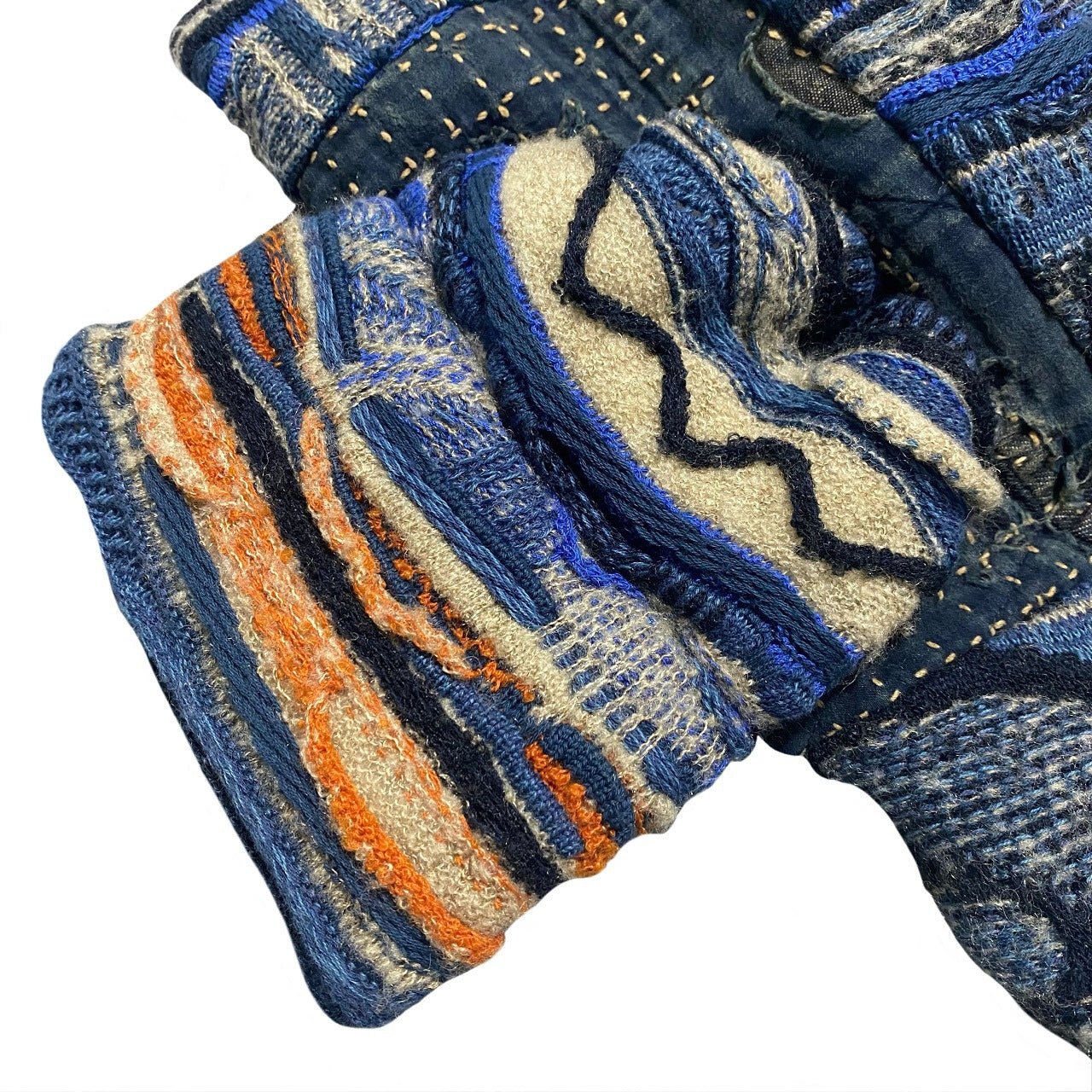 Vintage Hirata and Hiroshi anti-war jacquard patch patchwork scarf