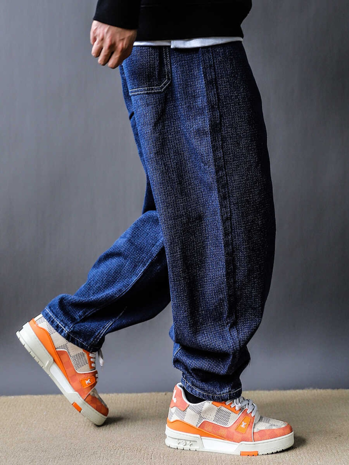 Black Jeans Men's 2024 New Spring Thin High Street Loose Fried Street Handsome Straight Leg Casual Long Pants