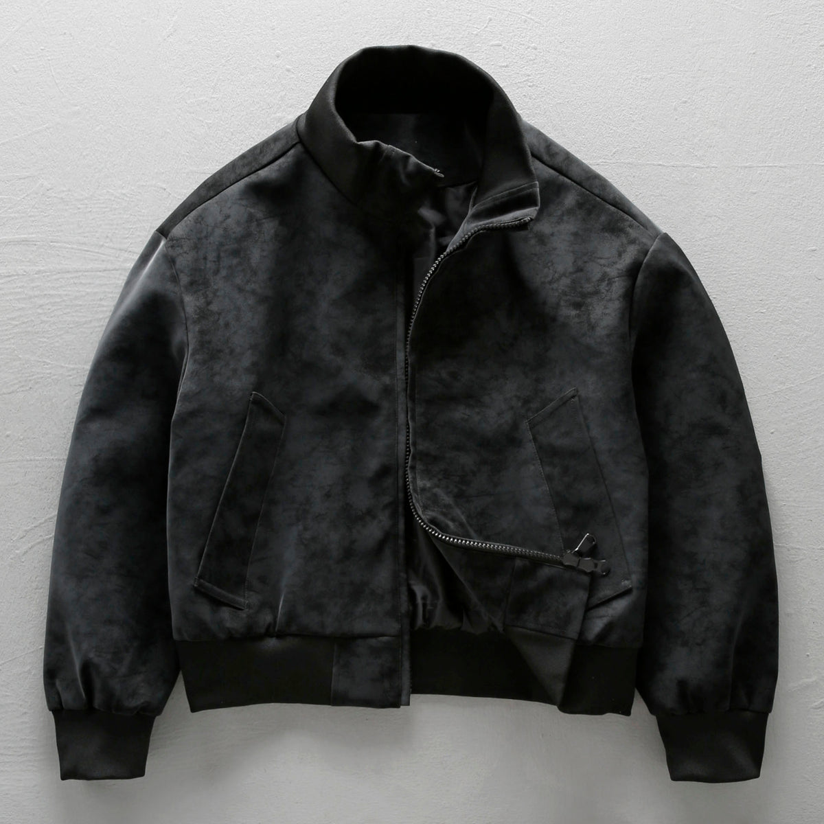 American Vintage Suede PU Leather Stand-Collar Jacket – Oversized Men’s Moto Coat | Yamalinclothes