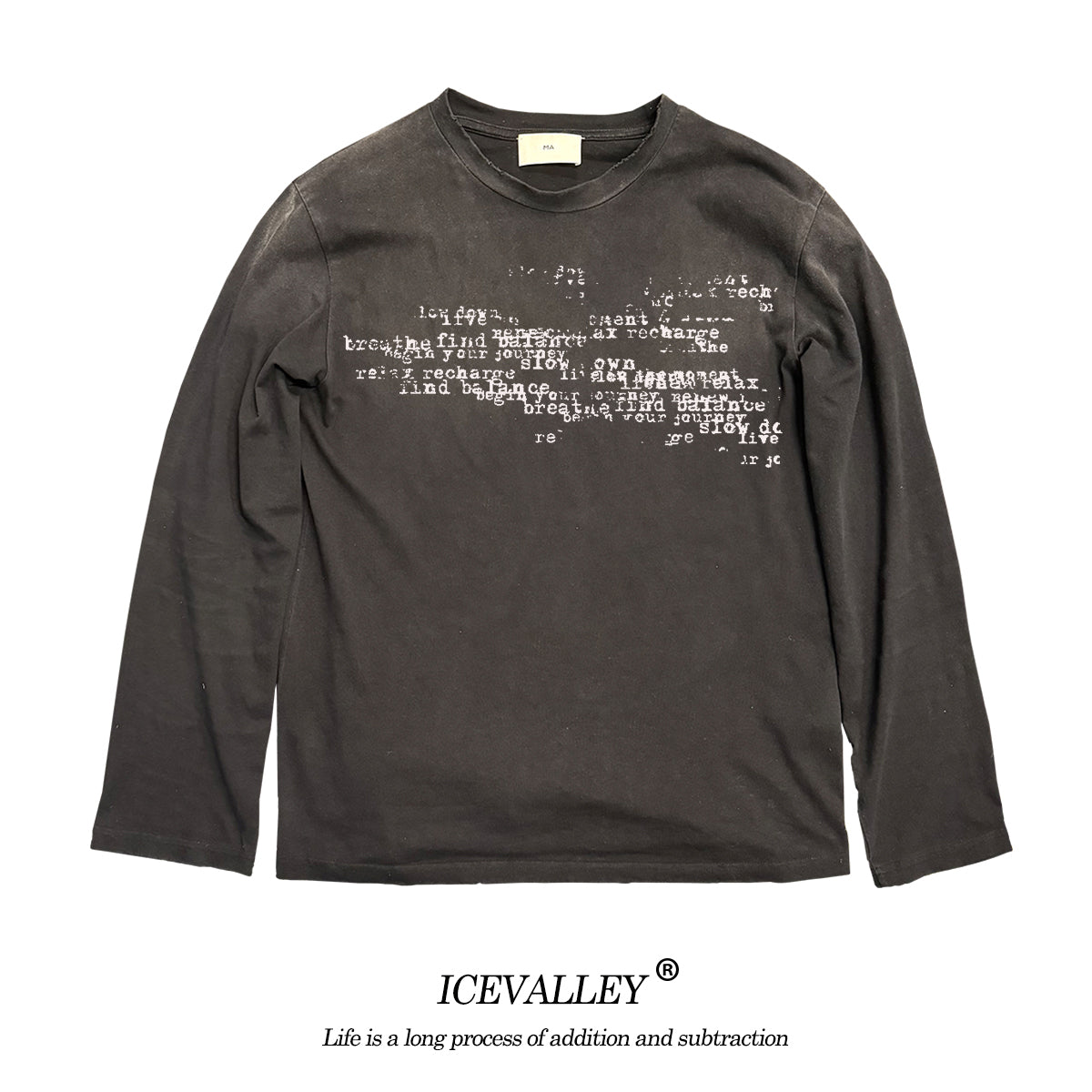 Distressed Letters Long Sleeve T-Shirt - Vintage Rock 'n' Roll Graphic Tee