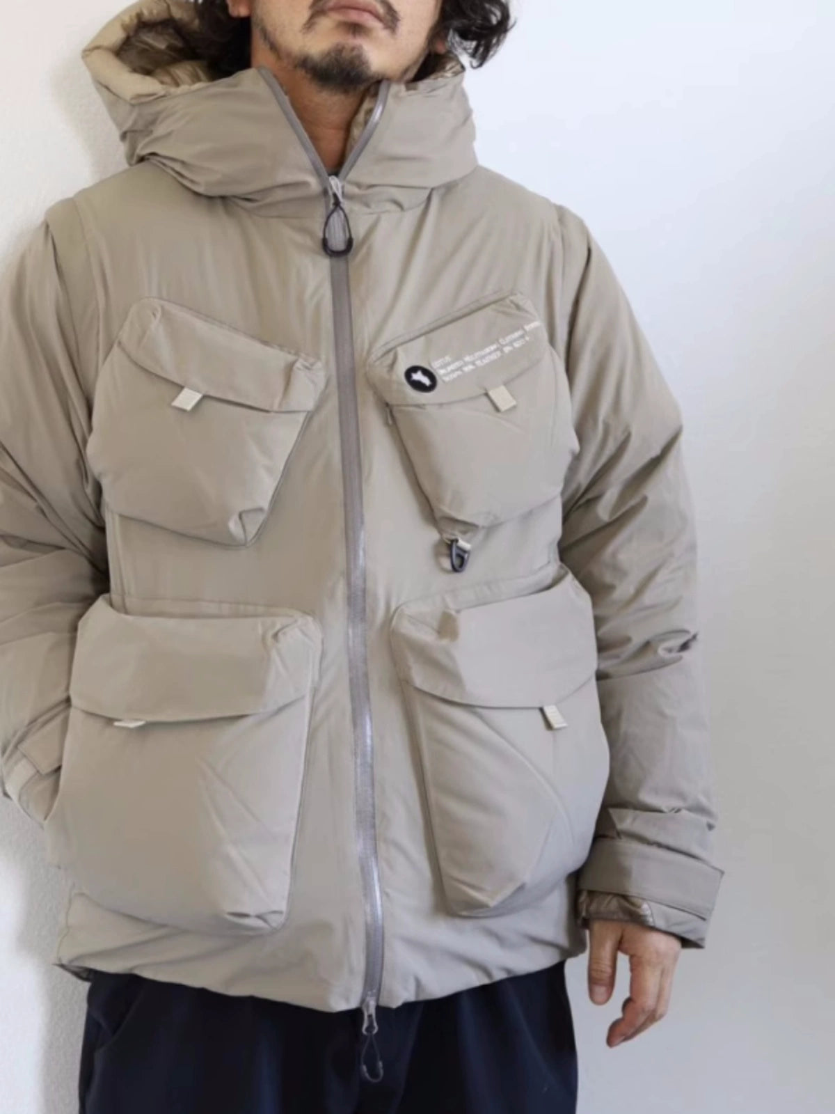 CMF multi-pocket detachable functional wind hooded down jacket vest Dong Jie with the same jacket outdoor waterproof jacket