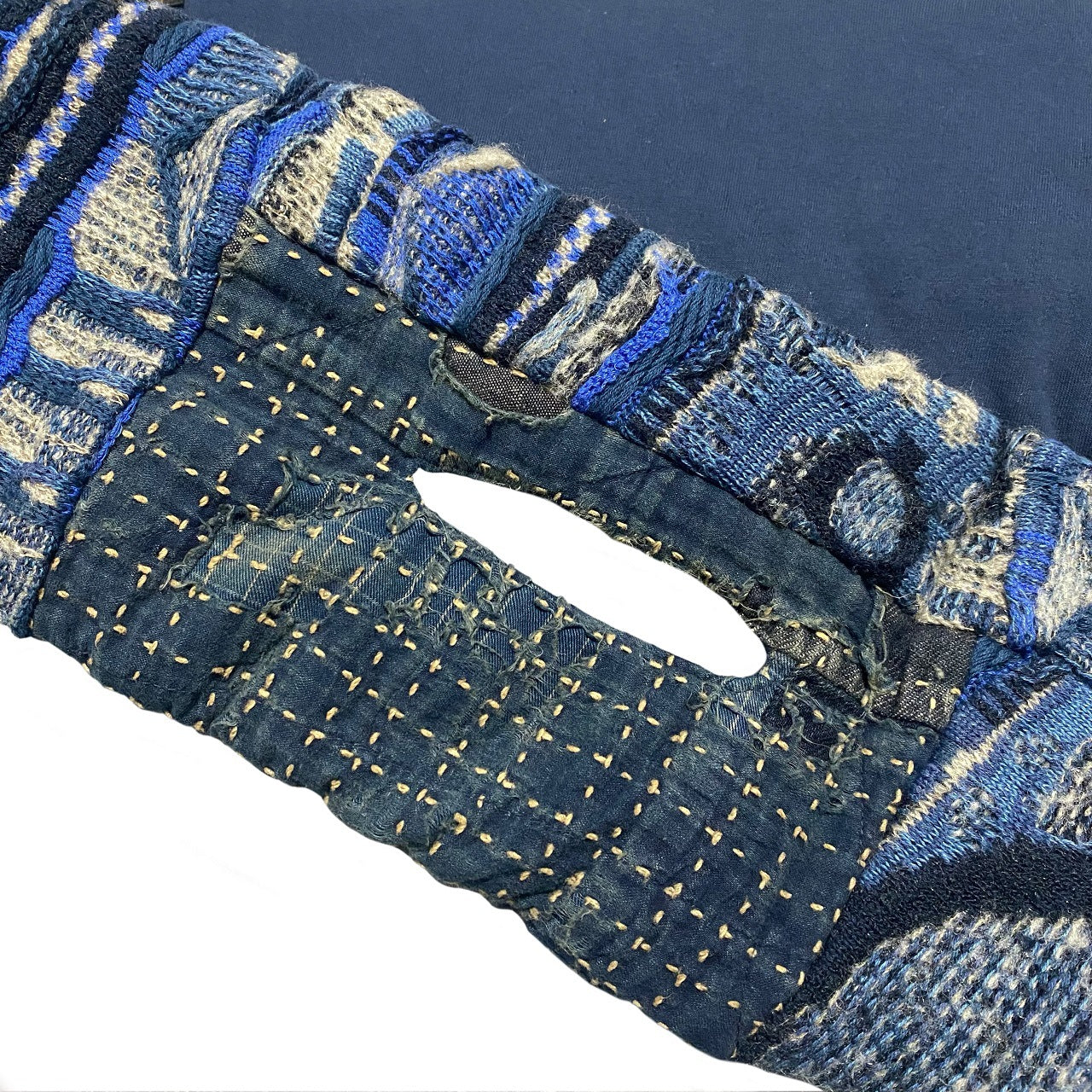 Vintage Hirata and Hiroshi anti-war jacquard patch patchwork scarf