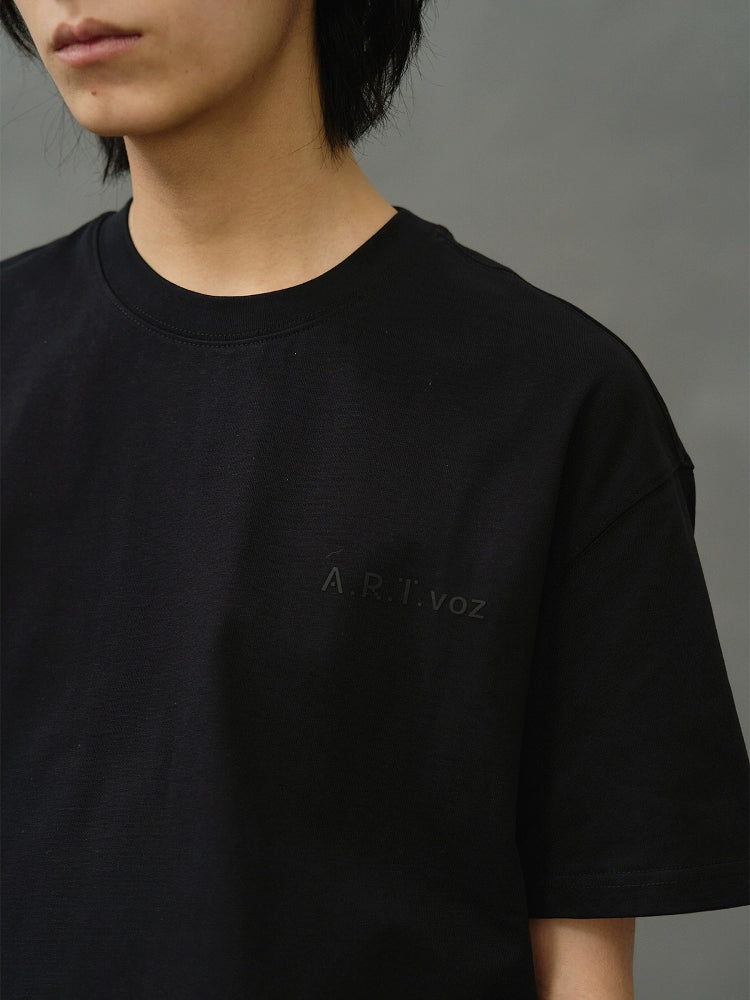 Artist limited illustration print round collar short sleeve summer loose slightly shoulder T-shirt