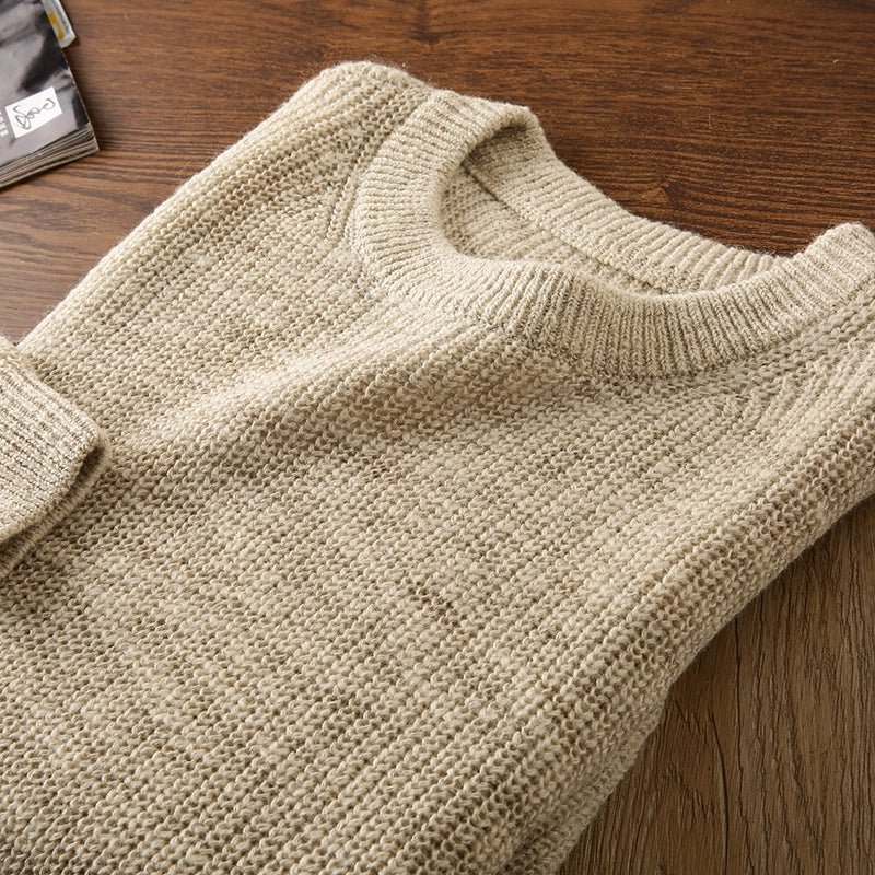 Heavy and rare sheep wool + linen! Italy single foreign trade men's cut label thickened knitwear sweater jacket