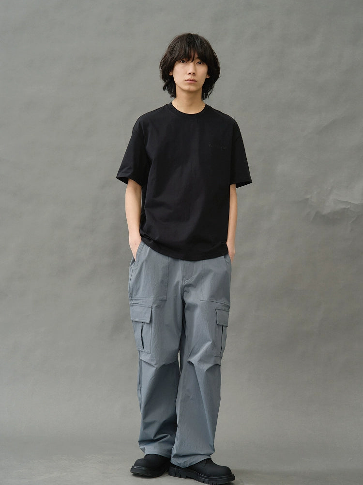 Artist limited illustration print round collar short sleeve summer loose slightly shoulder T-shirt