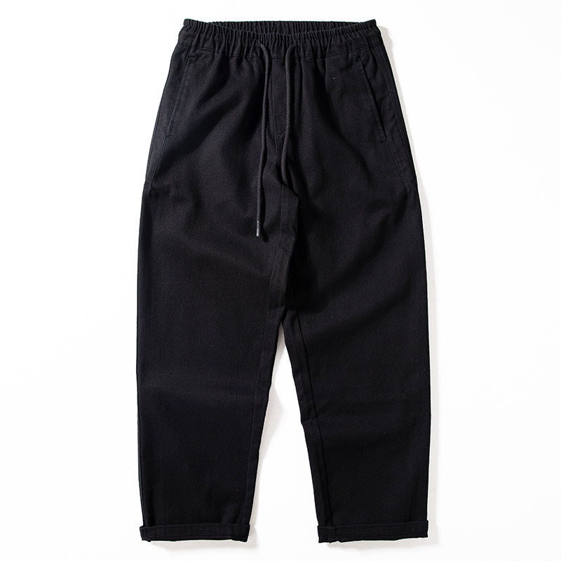 Cotton Work Pants – Drawstring Waist & Relaxed Fit