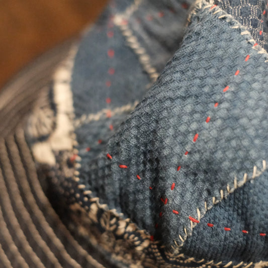 Embroidery hand-sewn patchwork bucket hat sunshade Japanese ragged hat for men and women