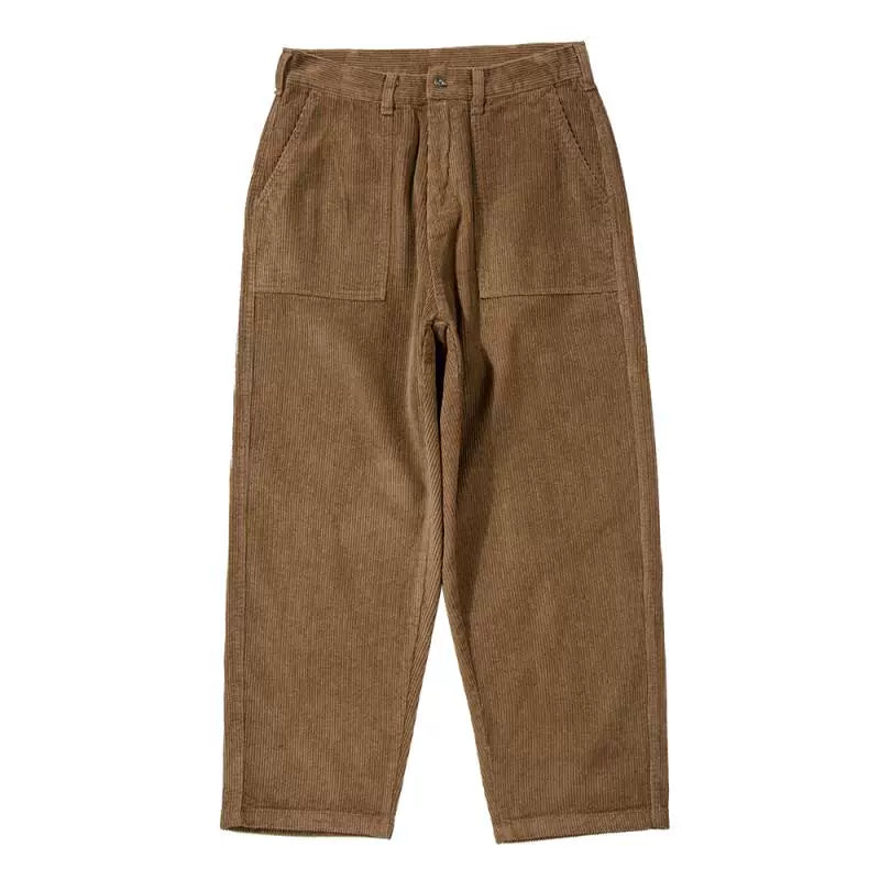 Corduroy pants fashion brand loose casual straight overalls