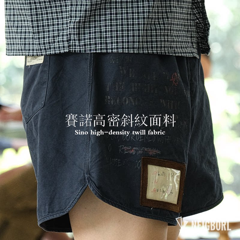 Summer American casual loose washed versatile printed shorts | Yamalinclothes