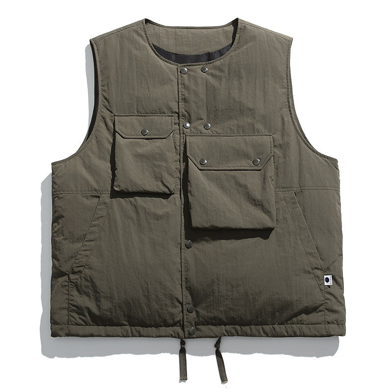 Multi-Pocket 90 Duck Down Vest – Mountain Outdoor Loose Warm Unisex – Vests | japanese streetwear | vintage workwear | unisex | Yamalinclothes