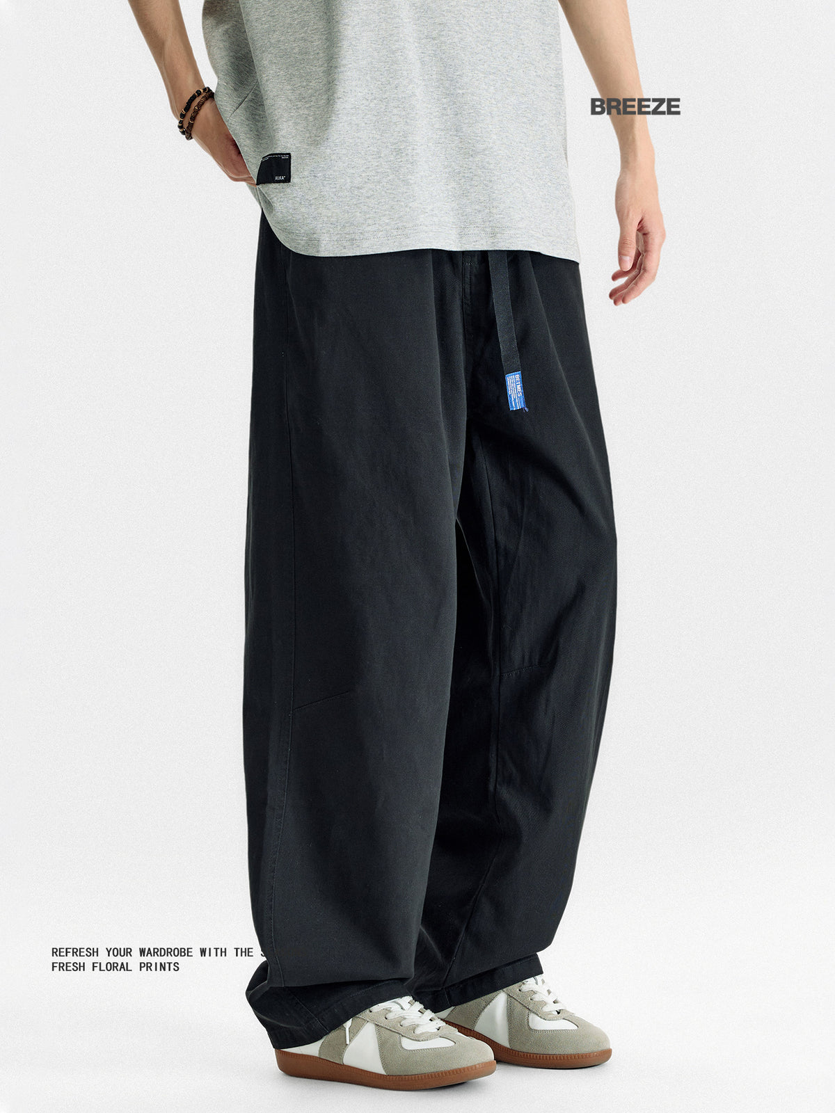 Paratrooper Cargo Pants – Loose Straight Drawstring Casual Trousers Men | Yamalinclothes