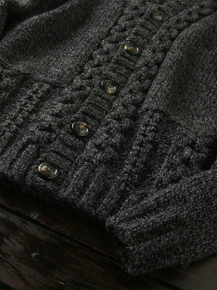 Heavy continuation of the Italian order for high-end men's autumn and winter thickened warm wool knitted cardigan sweater jacket