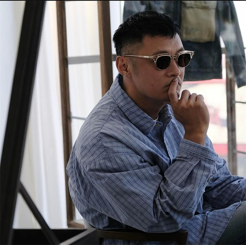 Check shirt loose casual all-matching City boy shirt