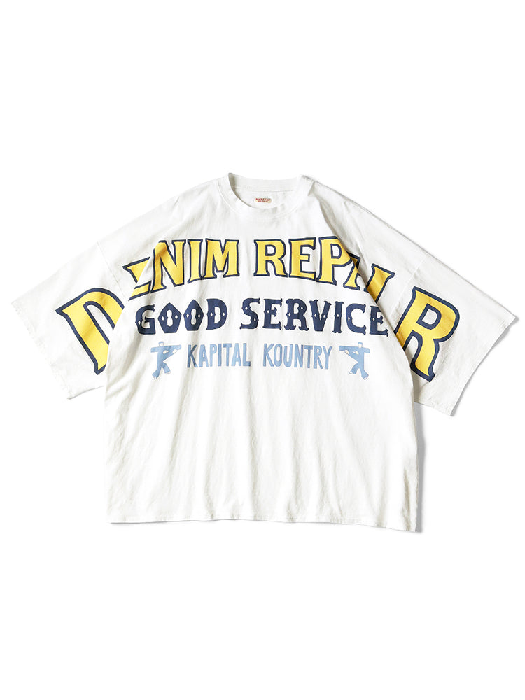 Japanese Monogram Print 3-Color Crewneck Tee - Loose 3/4 Sleeve (Unisex)