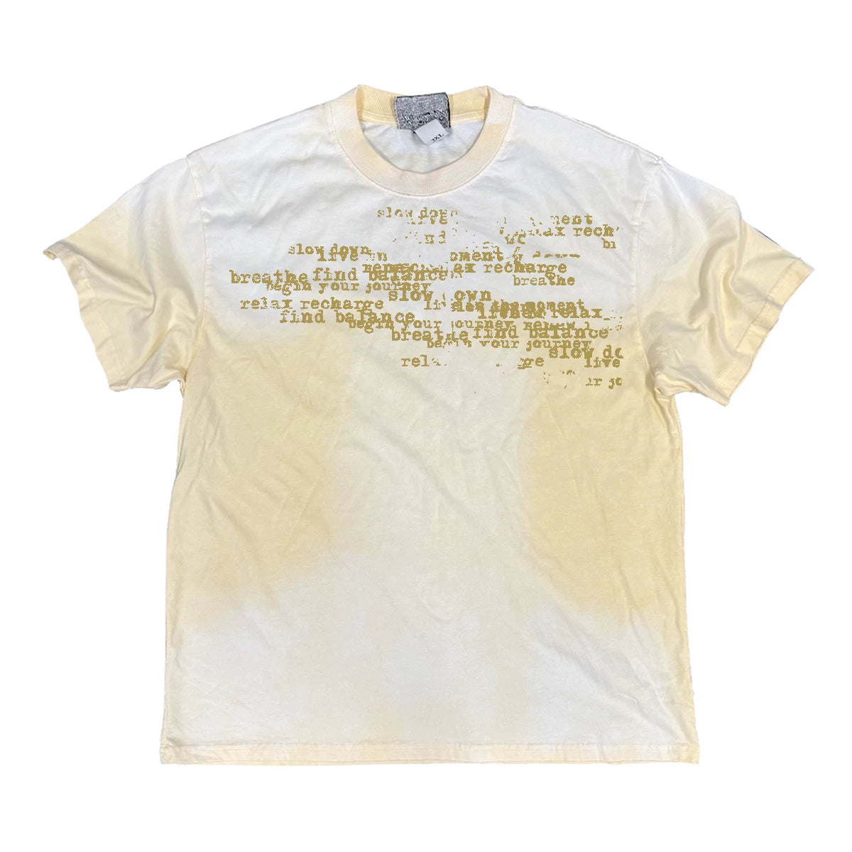 Graphic T-Shirt – Faded Typography & Dip-Dye Finish | Yamalinclothes