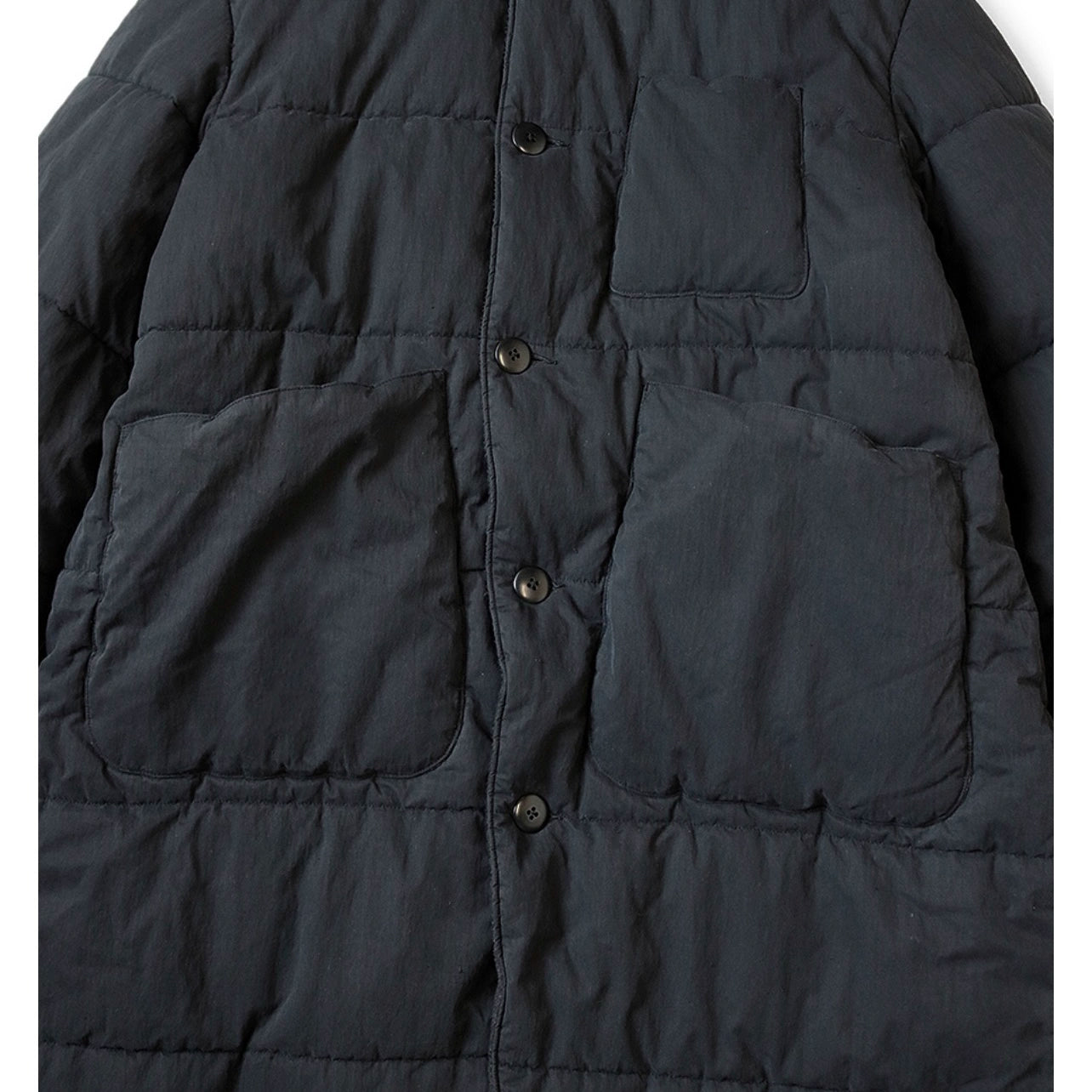 23AW Japanese casual mid-length five-point quilt wrap cotton jacket