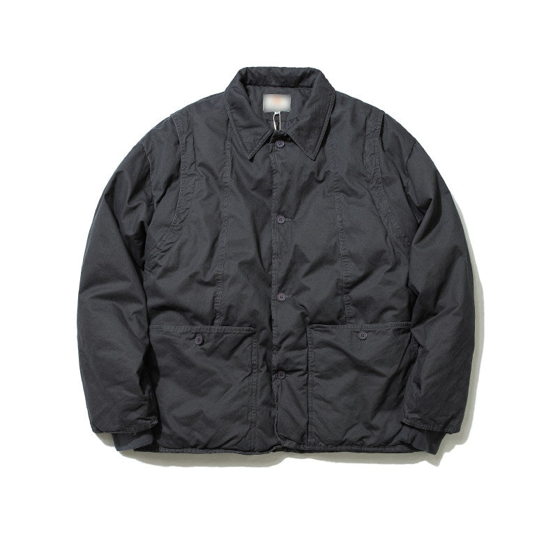 Vintage Workwear Padded Cotton Jacket – Lapel Pocket Men – Japanese vintage | yamalin clothes | Yamalinclothes