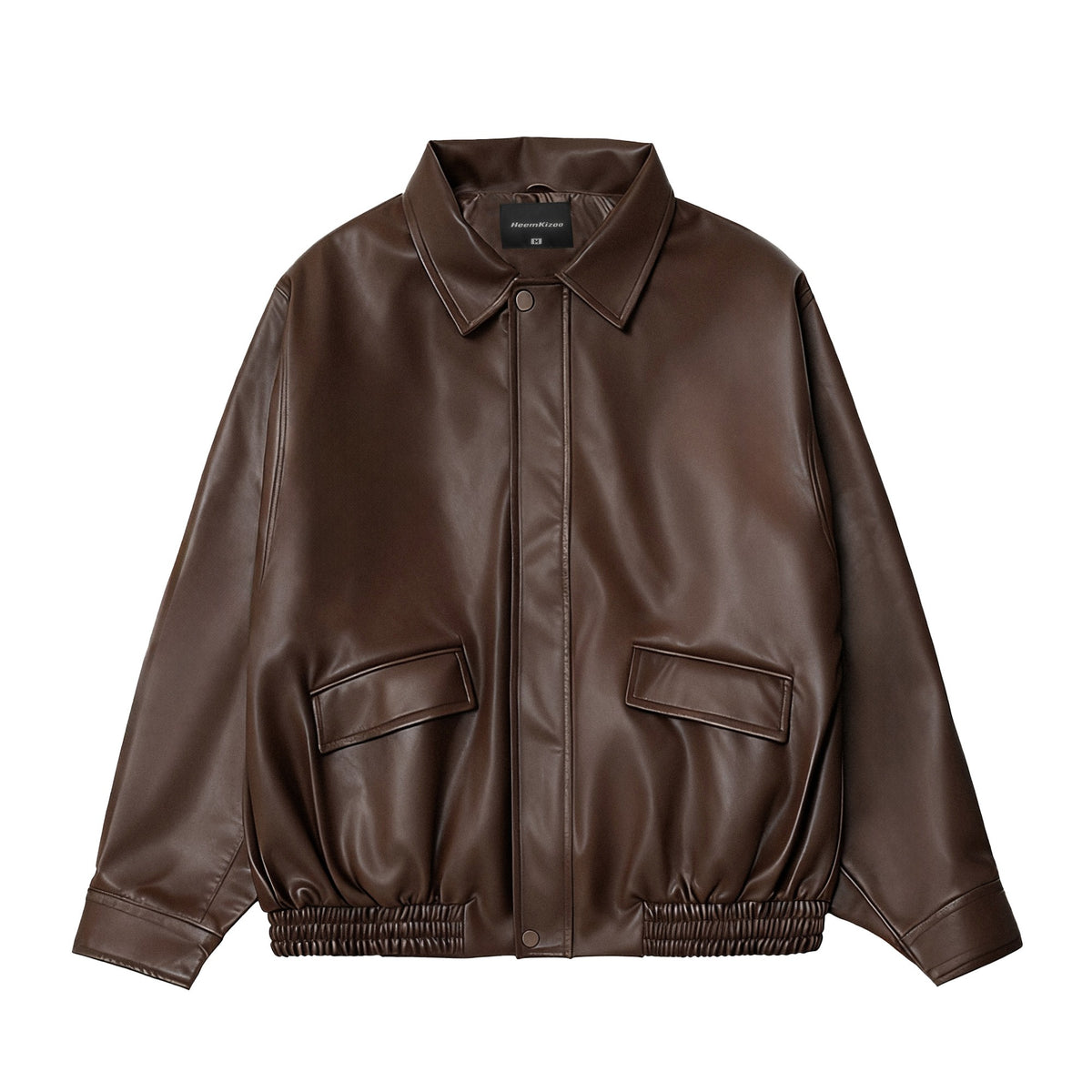 American Retro Lapel Leather Biker Jacket – Oversized Unisex | Yamalin clothes | Vintage workwear outfit for men