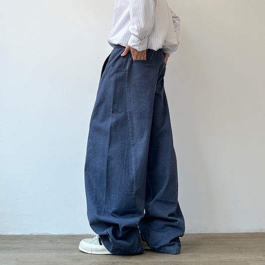Japanese retro wide-leg curved trousers, unisex, spring and autumn loose casual versatile cargo trousers.