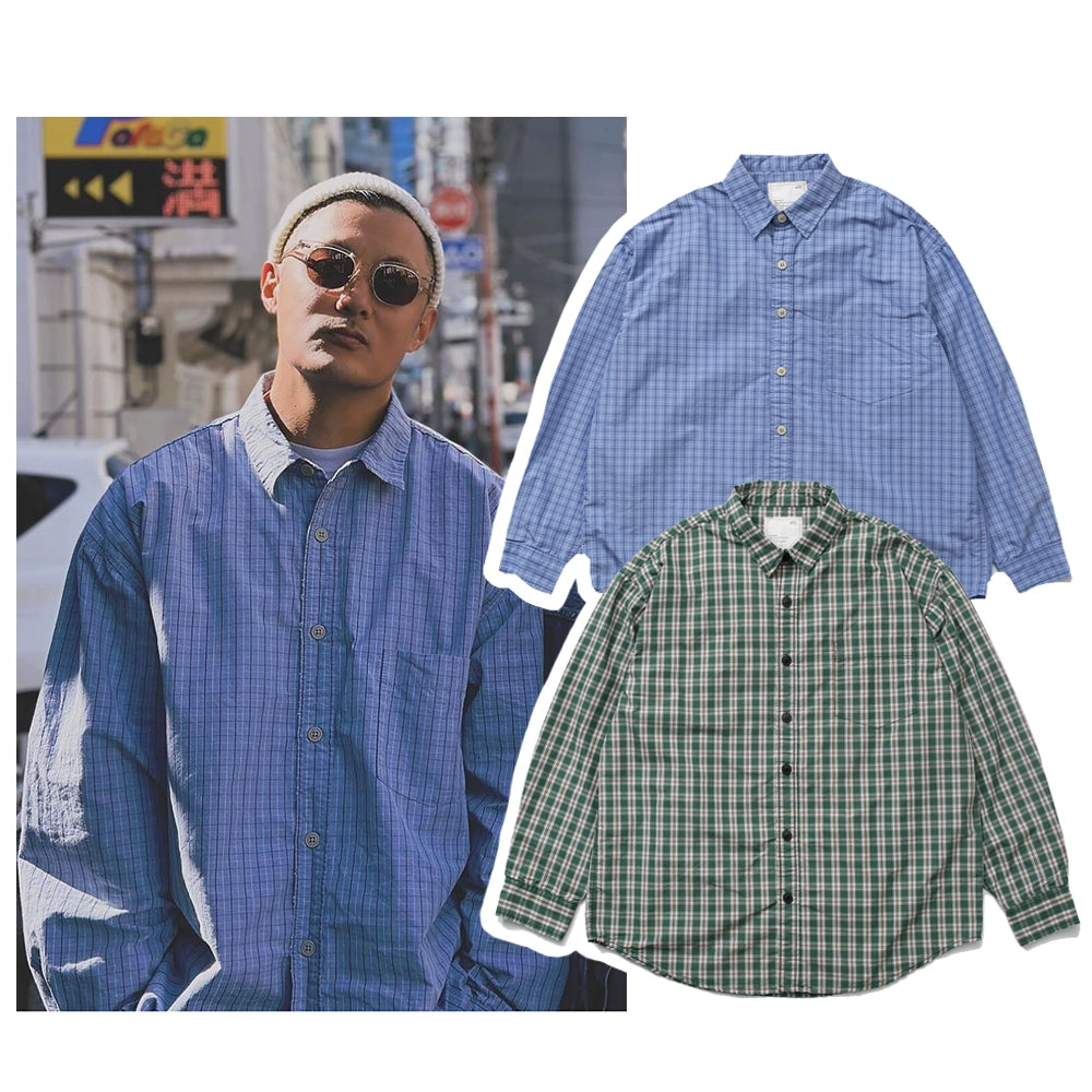 Check shirt loose casual all-matching City boy shirt