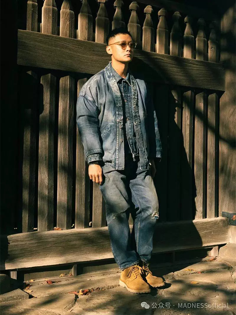 Denim jacket washed old vintage