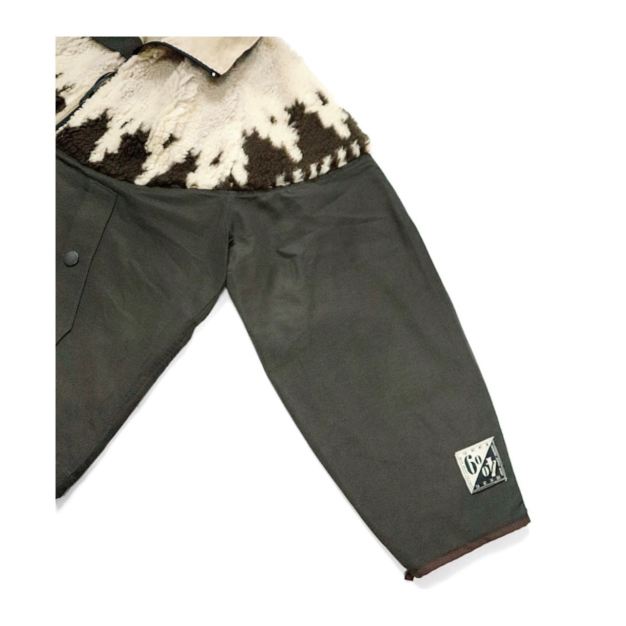 23AW Lambswool Printed Patchwork Half-Turtleneck Jacket