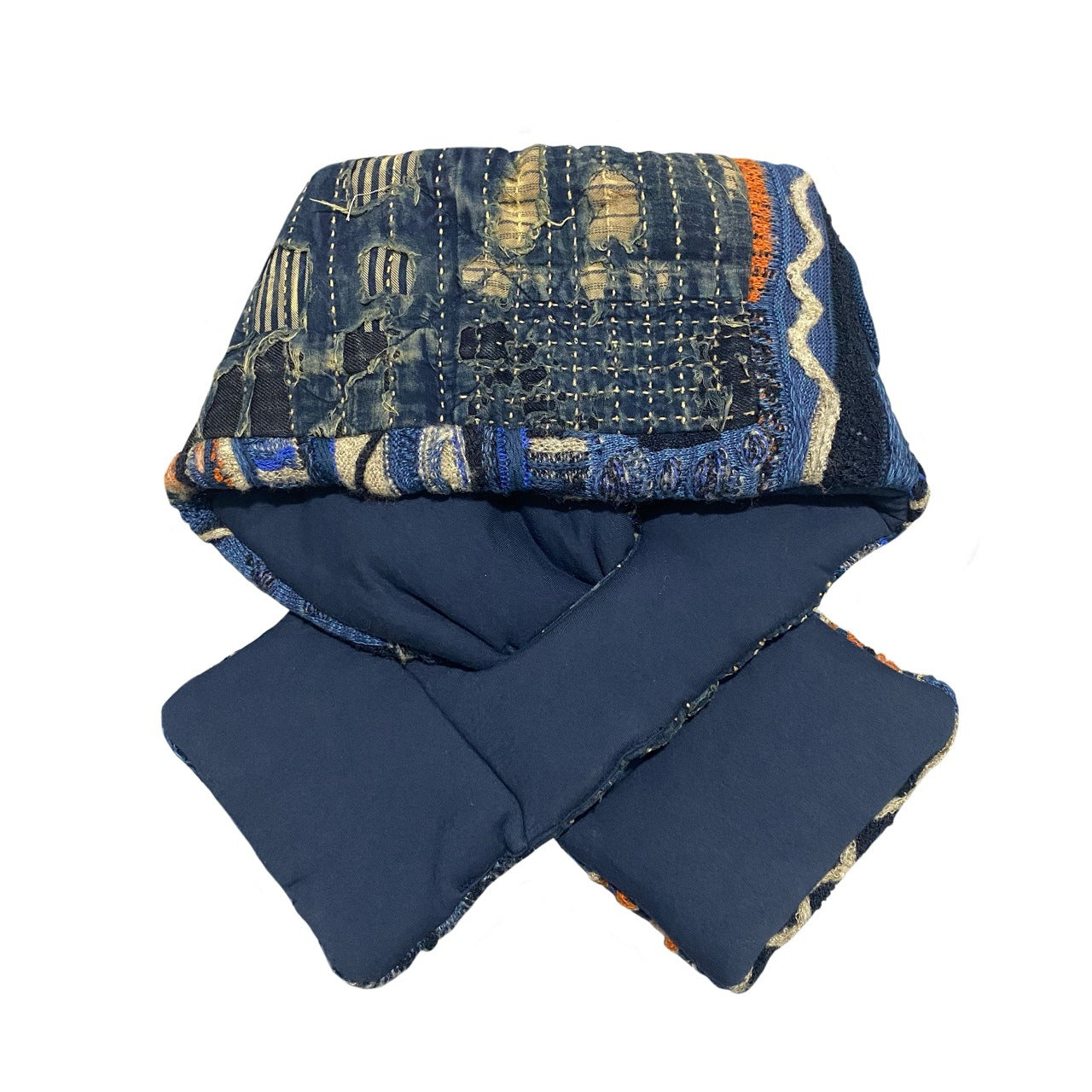 Vintage Hirata and Hiroshi anti-war jacquard patch patchwork scarf