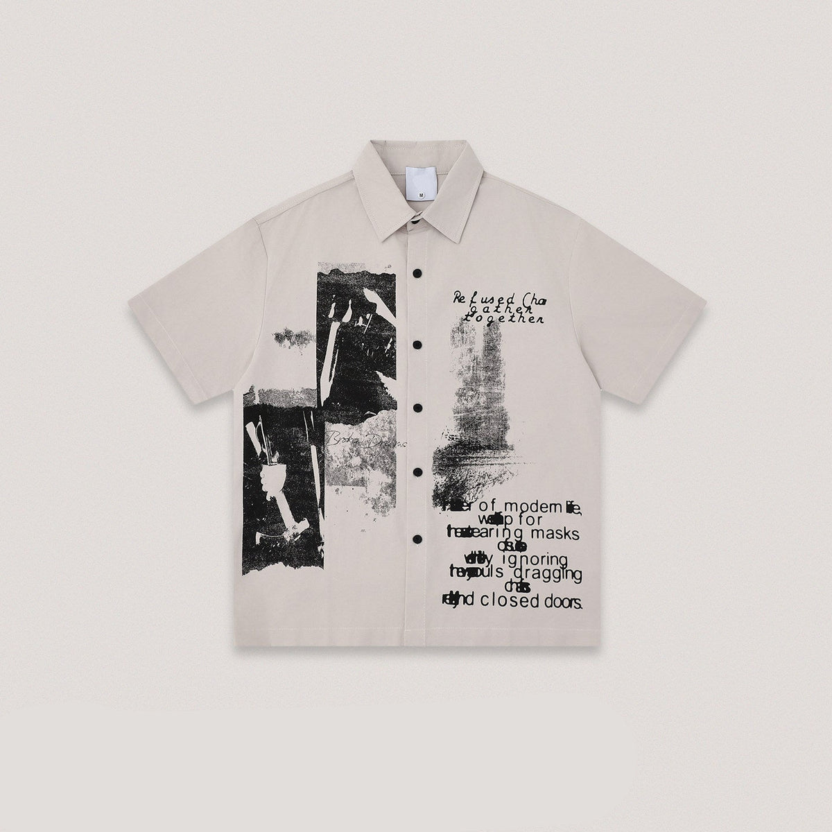 American Vintage Print Short Sleeve Shirt – Loose Unisex Streetwear | Yamalinclothes