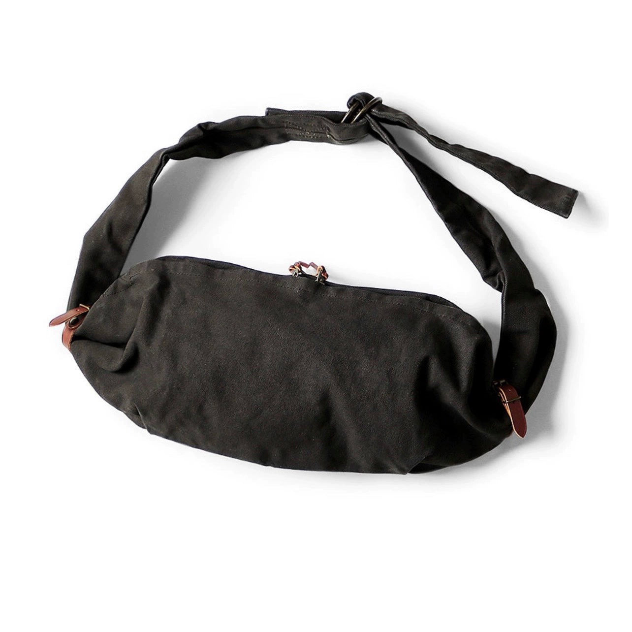 cotton arabesque water ripple cowhide Japanese men's and women's trend crossbody shoulder bag