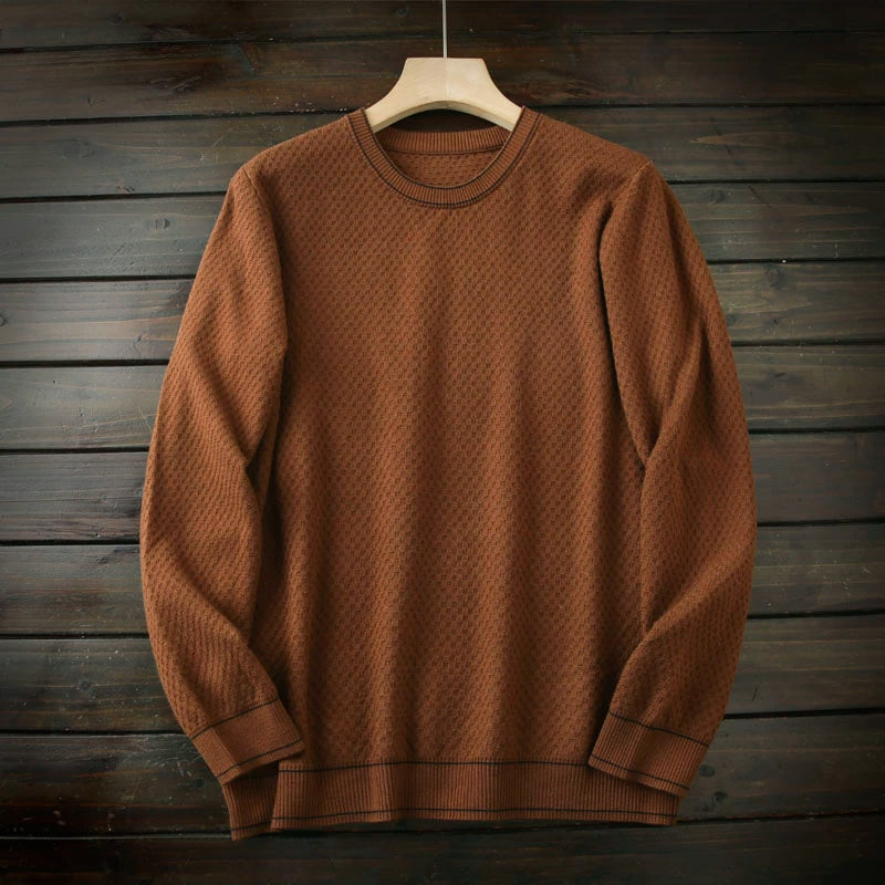 A small amount of goodies! Wool blend! Foreign trade tail goods men's autumn and winter round neck jacquard base knitwear sweater
