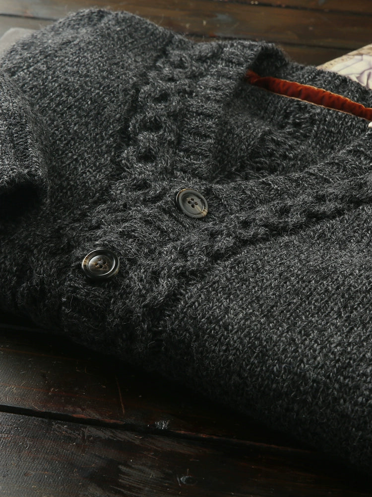 Heavy continuation of the Italian order for high-end men's autumn and winter thickened warm wool knitted cardigan sweater jacket