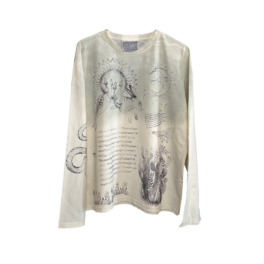 Tattoo Illustration Heavyweight Washed Long Sleeve T-Shirt – Niche Unisex – Japanese vintage | yamalin clothes | Yamalinclothes