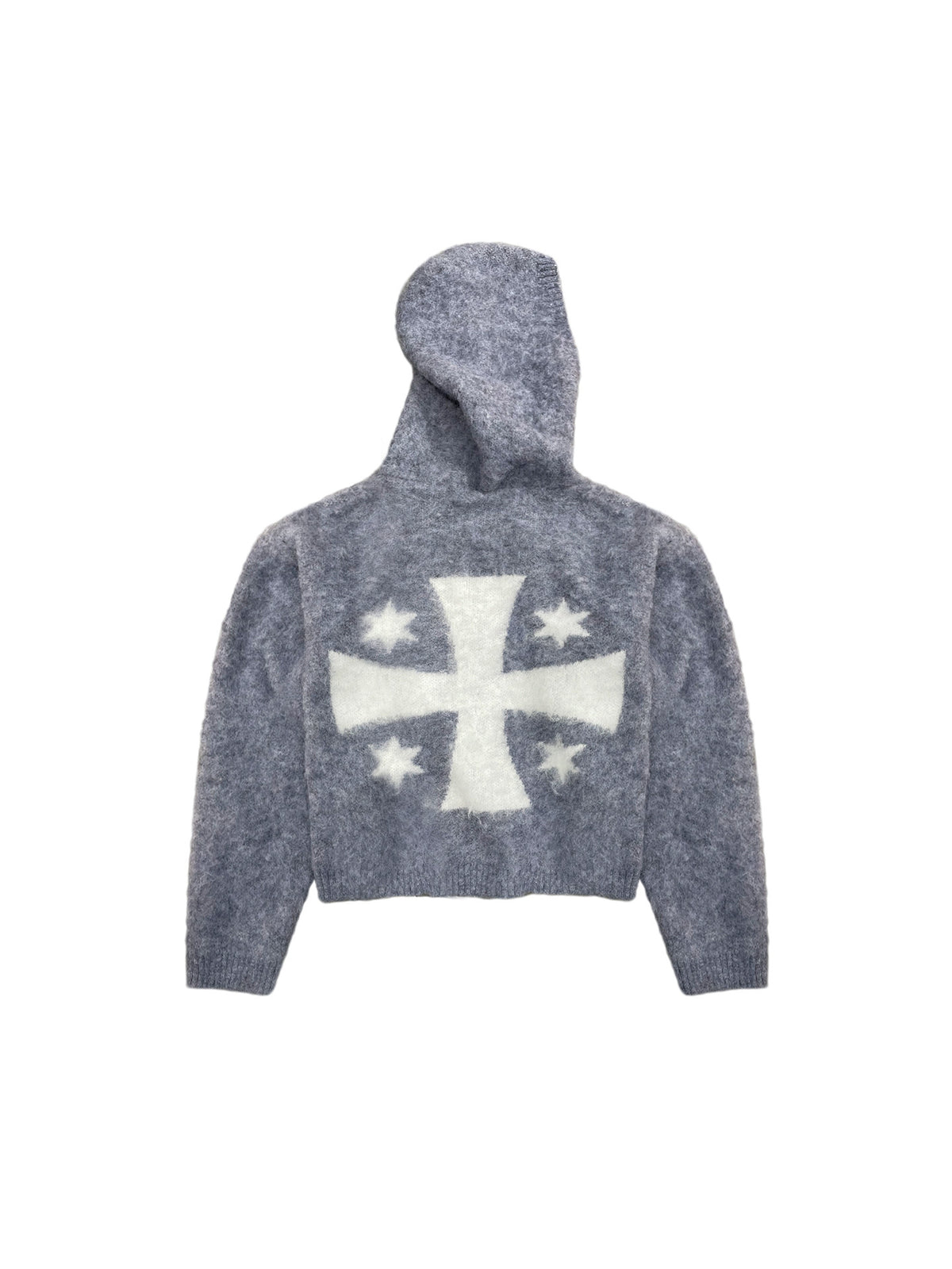 Mink Jacquard Knit Zip Hooded Cardigan – Soft Heavyweight Loose Unisex Spring Autumn | Yamalinclothes