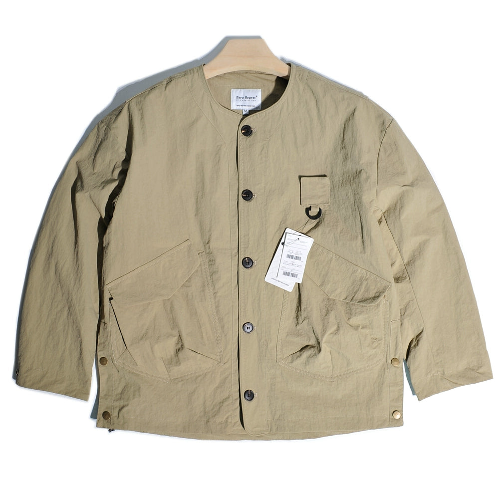 CityBoy Minato Wind Turbine Mountain Outdoor Hunting Pocket Collarless Cargo Jacket Japanese Loose Fishing Jacket
