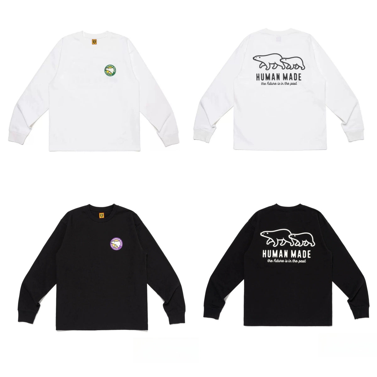 Heavy cotton long sleeve T-shirt loose casual cartoon print retro base shirt