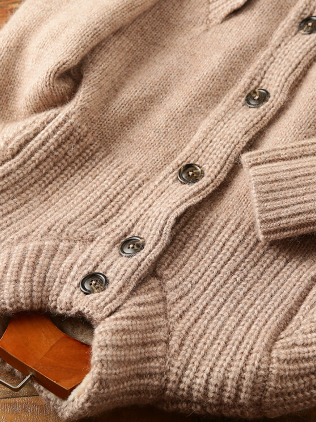 Heavy attack Italian single foreign trade men's high-end stand collar wool thickened knitted cardigan sweater outer winter